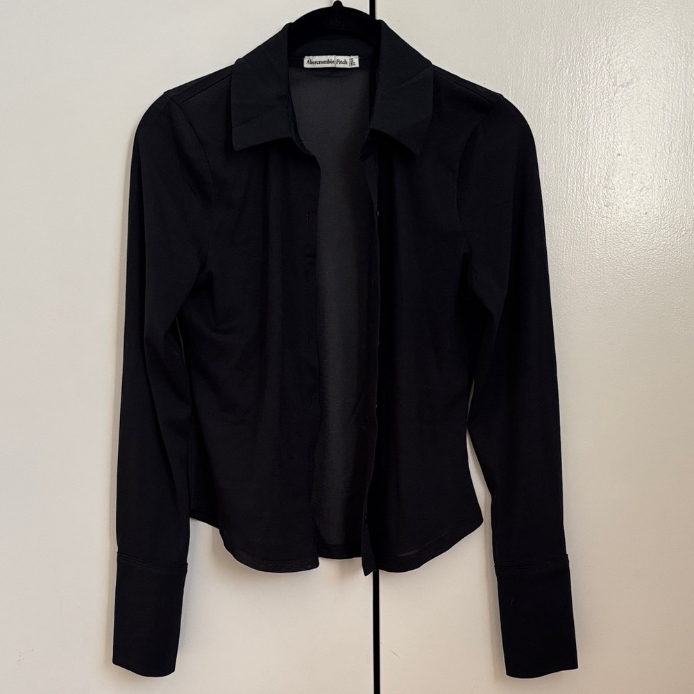 Sheer Abercrombie & Fitch Black Button Down Shirt
